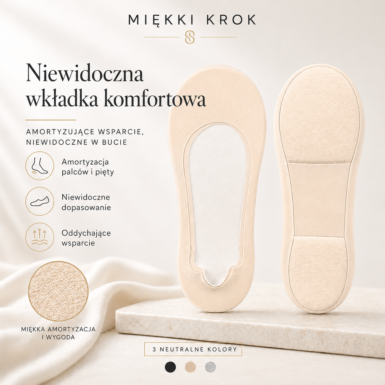 Wkładki Miękki Krok – Uniwersalny Rozmiar (36-46) Damskie i Męskie